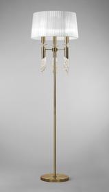 Tiffany Antique Brass-White Crystal Floor Lamps Mantra Shaded Floor Lamps